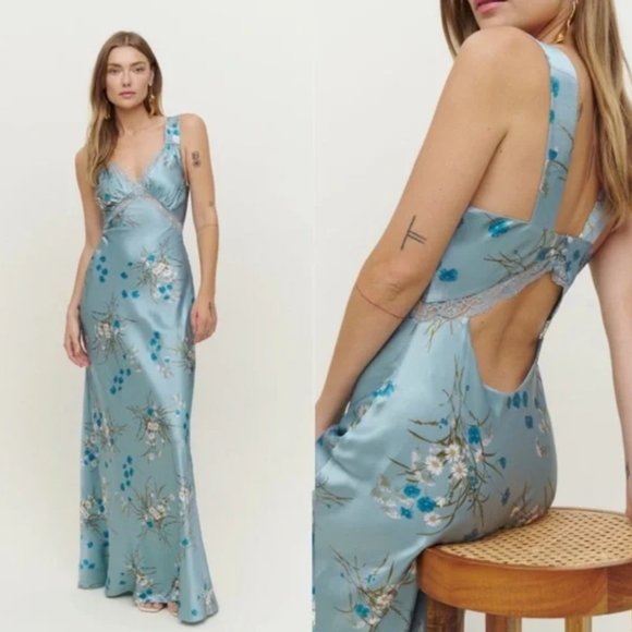 Reformation Dresses & Skirts - Reformation Chania Silk Dress in Blue